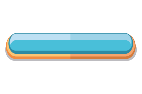 Blue Button: Cartoon Game UI Empty Element for Graphics & Illustrations Sellers