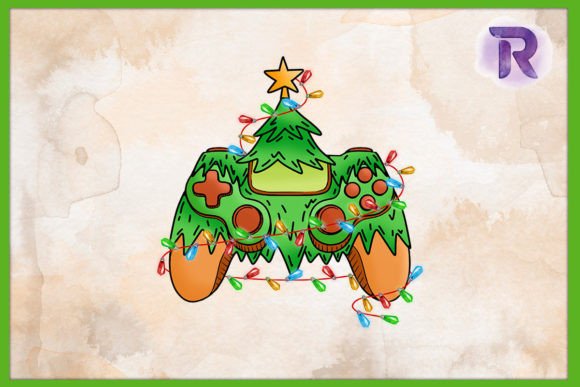 Game Controller Christmas Tree PNG: A Crafty Graphic for Playful Holiday Projects
