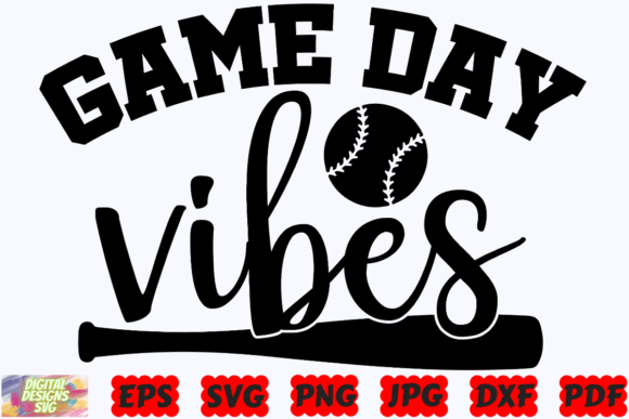 Game Day Vibes SVG Baseball Graphics for Crafts & Branding