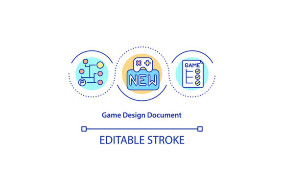 Game Design Document Concept Icon: Modern Graphics for Strategic Branding