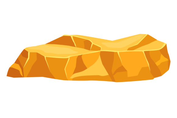 Golden Stone Formation: A Vibrant Graphic for Playful Branding Concepts