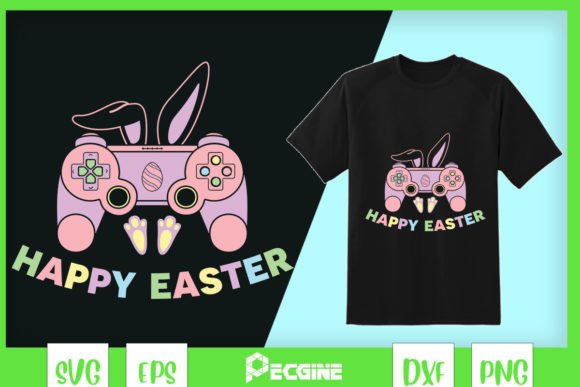 Happy Easter Game Controller Bunny Ears: A Festive Graphic for Seasonal Crafts & Branding