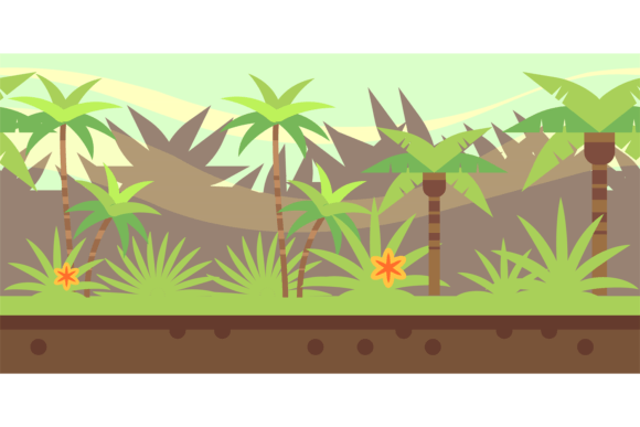 Jungle Forest Game Background – Graphics for Tropical Craft Designs