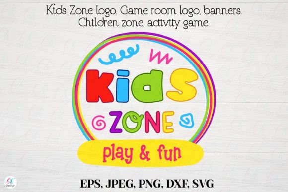 Kids Zone Logo 11 – Game Room Graphics for Crafts & Digital Sellers
