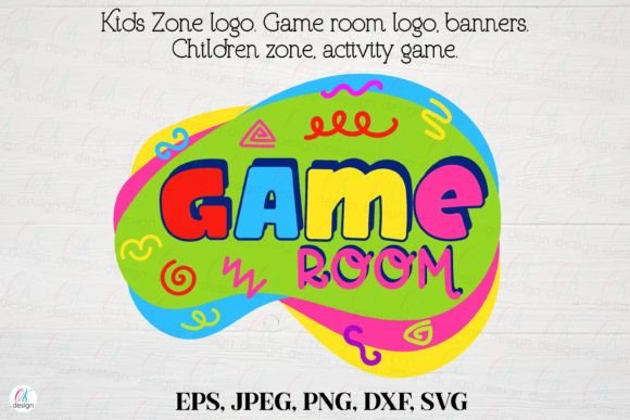 Kids Zone Logo 13: Game Room, Activity Graphics for Crafts & Creative Design