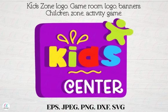 Kids Zone Logo 22: Game Room Design for Real Embroidery Use