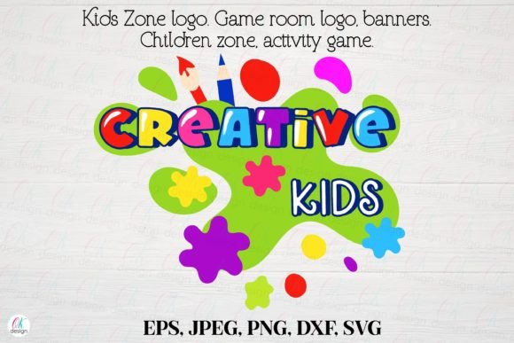 Kids Zone Logo 25 – Game Room Graphics for Crafts & Digital Sellers