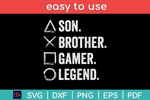 Son Brother Gamer Legend Video Game Love SVG Graphic for Crafts & Marketing