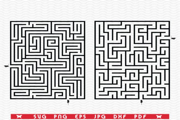 SVG Black Rectangular Mazes, Game: A Bold Graphic for Themed Visual Design