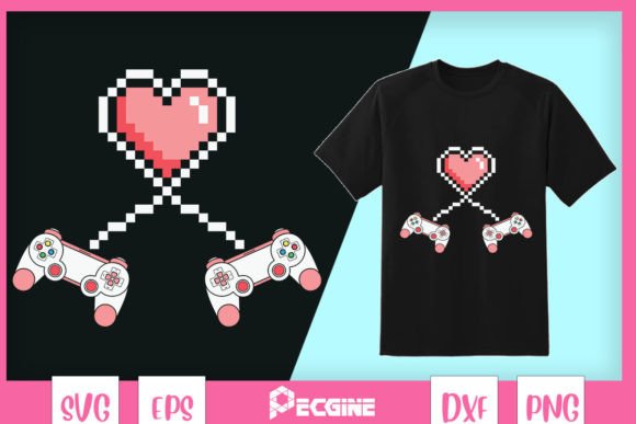 Video Game Controller Valentine Pixel: A Crafty Graphic Design Asset for Playful Content Publishing