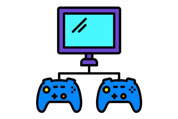 Video Game Filled Line Icon Graphics for Crafters & Etsy Sellers