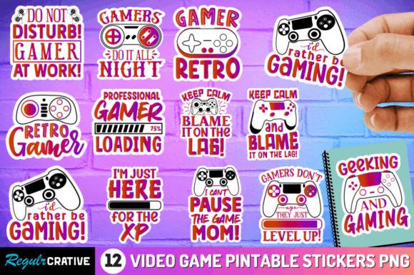 Video Game Sticker Design for Embroidery Projects