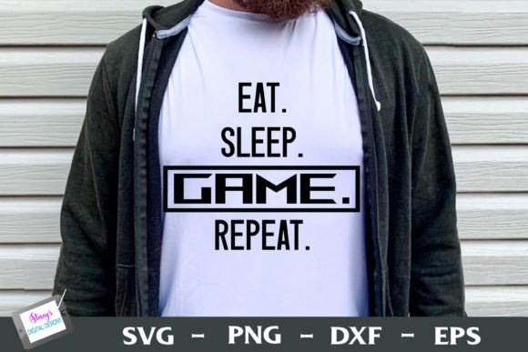 Video Game SVG – Eat Sleep Game Repeat 3: A Crafts & Graphics Must-Have for Gamer Branding